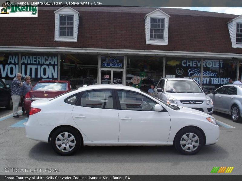 Captiva White / Gray 2008 Hyundai Elantra GLS Sedan