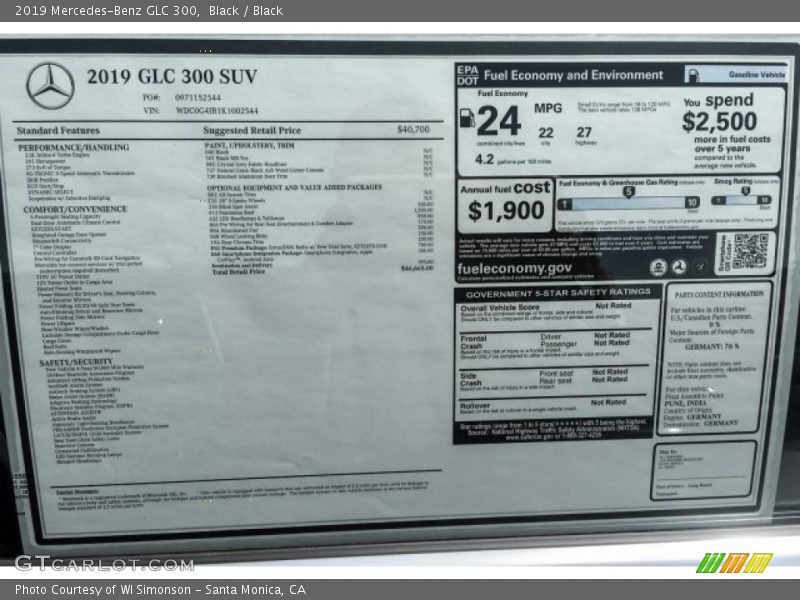 Black / Black 2019 Mercedes-Benz GLC 300