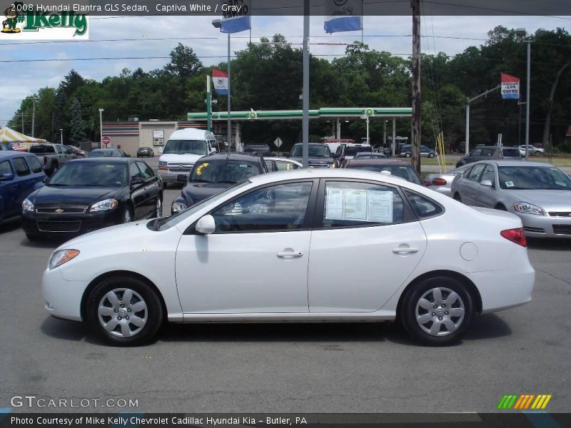 Captiva White / Gray 2008 Hyundai Elantra GLS Sedan