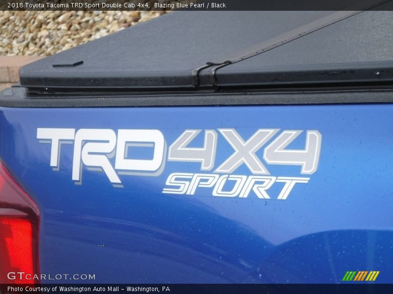 Blazing Blue Pearl / Black 2018 Toyota Tacoma TRD Sport Double Cab 4x4