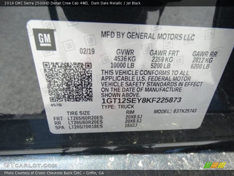 Dark Slate Metallic / Jet Black 2019 GMC Sierra 2500HD Denali Crew Cab 4WD