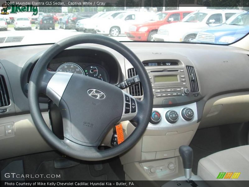 Captiva White / Gray 2008 Hyundai Elantra GLS Sedan