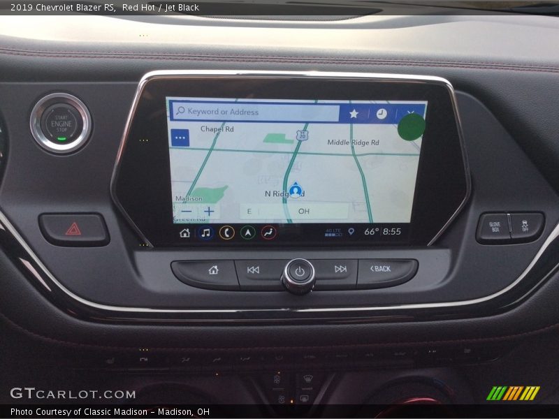 Navigation of 2019 Blazer RS