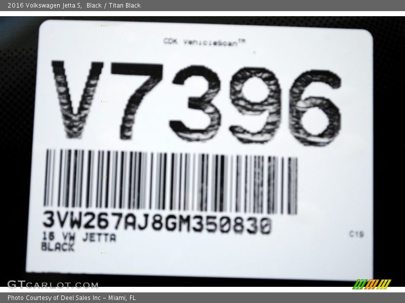 Black / Titan Black 2016 Volkswagen Jetta S