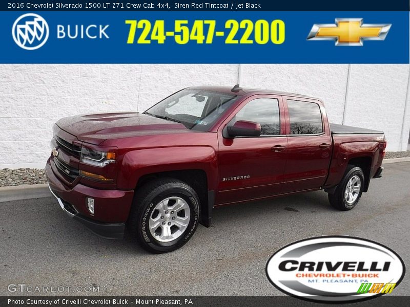 Siren Red Tintcoat / Jet Black 2016 Chevrolet Silverado 1500 LT Z71 Crew Cab 4x4