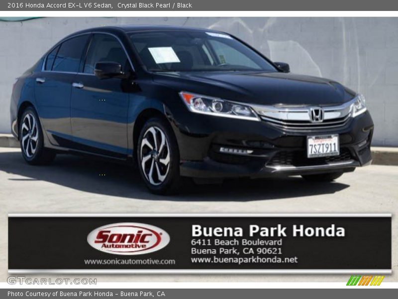 Crystal Black Pearl / Black 2016 Honda Accord EX-L V6 Sedan