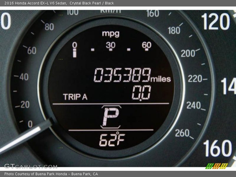 Crystal Black Pearl / Black 2016 Honda Accord EX-L V6 Sedan