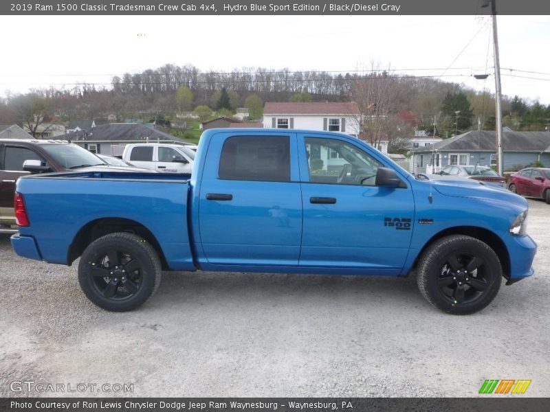 Hydro Blue Sport Edition / Black/Diesel Gray 2019 Ram 1500 Classic Tradesman Crew Cab 4x4