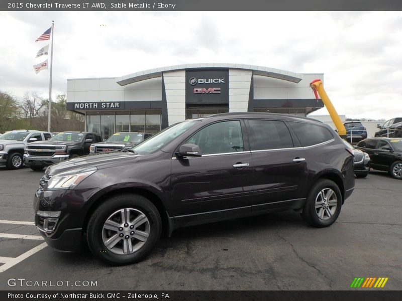 Sable Metallic / Ebony 2015 Chevrolet Traverse LT AWD