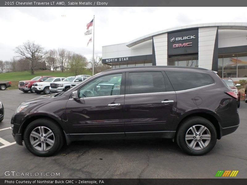 Sable Metallic / Ebony 2015 Chevrolet Traverse LT AWD