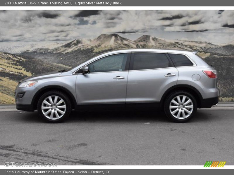 Liquid Silver Metallic / Black 2010 Mazda CX-9 Grand Touring AWD