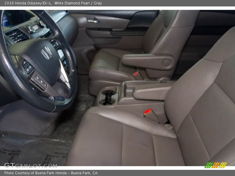 White Diamond Pearl / Gray 2016 Honda Odyssey EX-L
