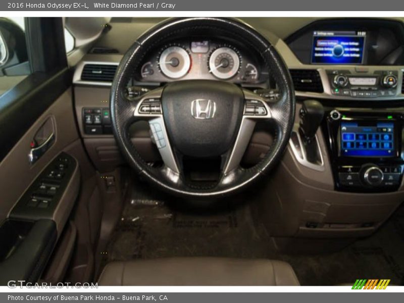 White Diamond Pearl / Gray 2016 Honda Odyssey EX-L
