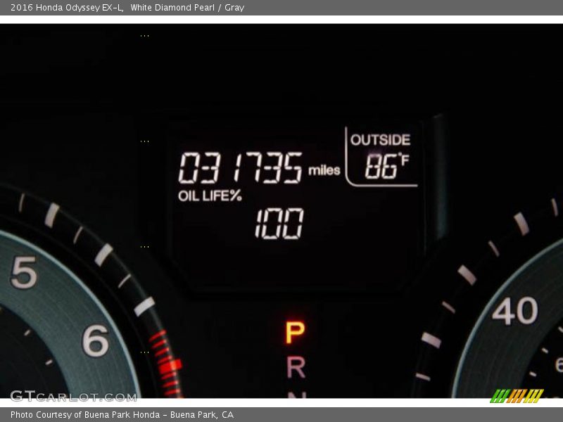 White Diamond Pearl / Gray 2016 Honda Odyssey EX-L