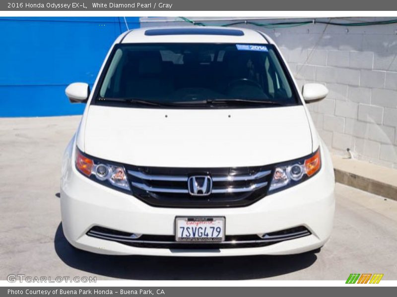 White Diamond Pearl / Gray 2016 Honda Odyssey EX-L