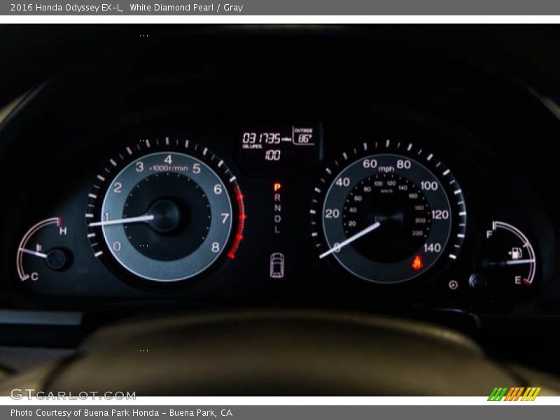 White Diamond Pearl / Gray 2016 Honda Odyssey EX-L