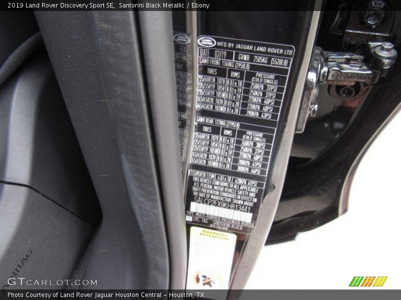 Santorini Black Metallic / Ebony 2019 Land Rover Discovery Sport SE