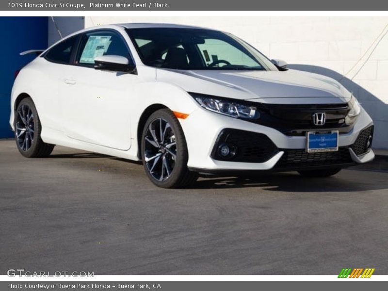 Platinum White Pearl / Black 2019 Honda Civic Si Coupe