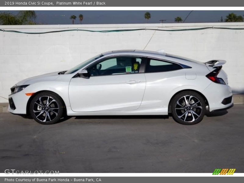 Platinum White Pearl / Black 2019 Honda Civic Si Coupe