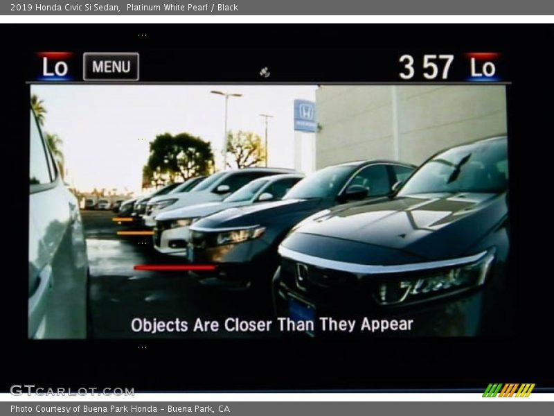 Platinum White Pearl / Black 2019 Honda Civic Si Sedan