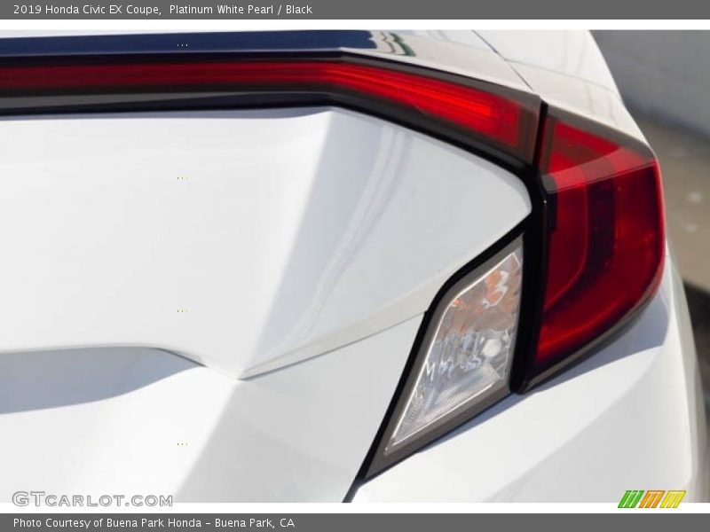 Platinum White Pearl / Black 2019 Honda Civic EX Coupe