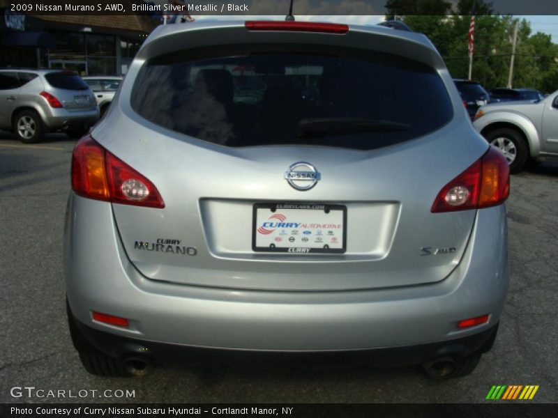 Brilliant Silver Metallic / Black 2009 Nissan Murano S AWD