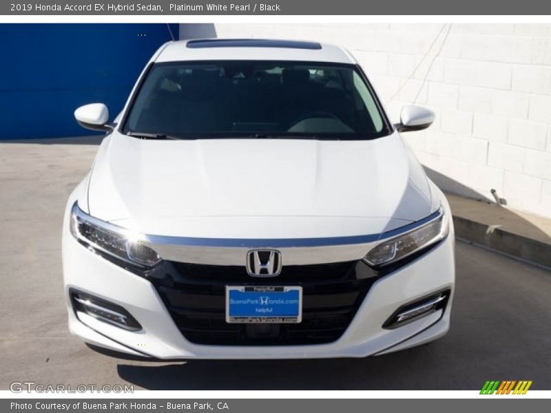 Platinum White Pearl / Black 2019 Honda Accord EX Hybrid Sedan