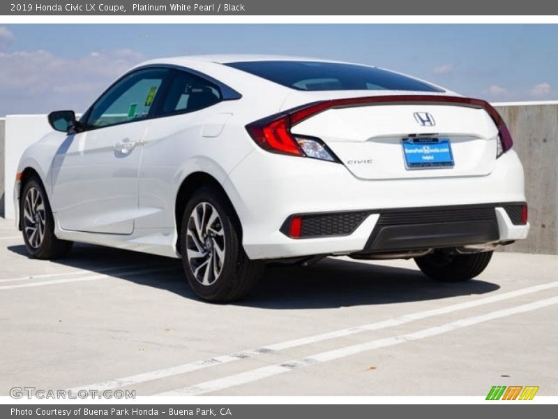Platinum White Pearl / Black 2019 Honda Civic LX Coupe
