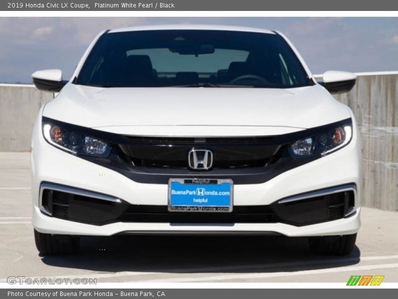 Platinum White Pearl / Black 2019 Honda Civic LX Coupe