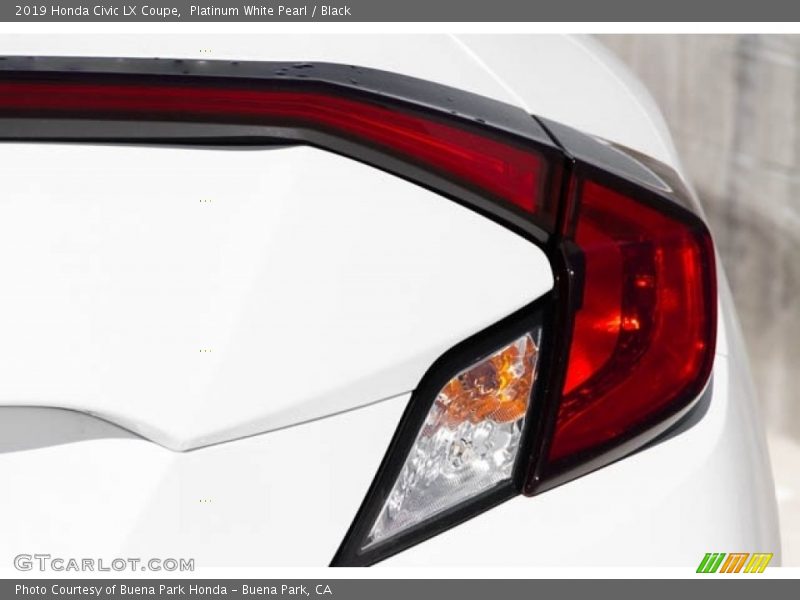 Platinum White Pearl / Black 2019 Honda Civic LX Coupe