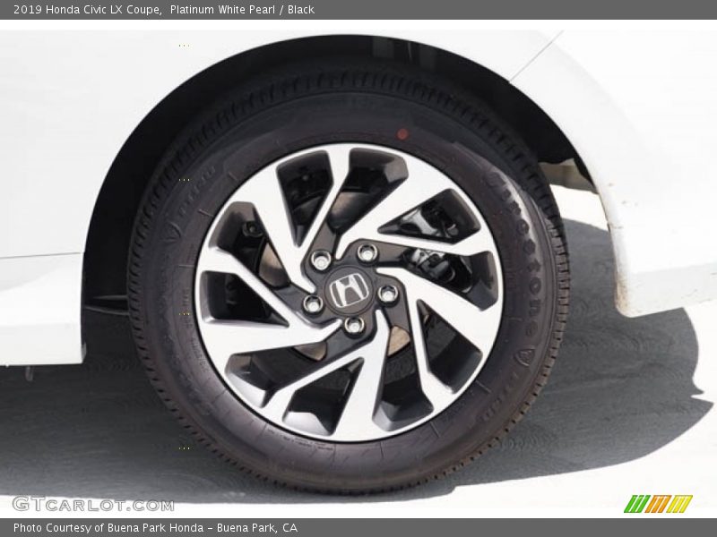 Platinum White Pearl / Black 2019 Honda Civic LX Coupe