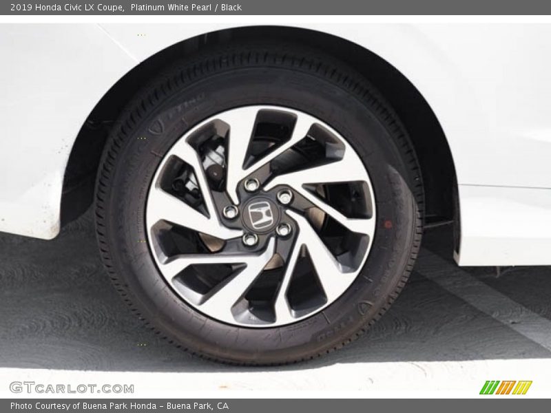 Platinum White Pearl / Black 2019 Honda Civic LX Coupe