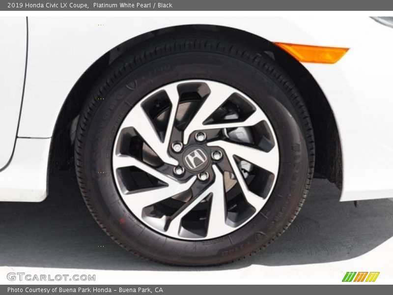 Platinum White Pearl / Black 2019 Honda Civic LX Coupe