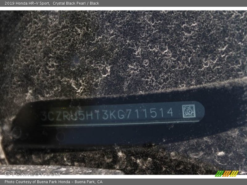 Crystal Black Pearl / Black 2019 Honda HR-V Sport