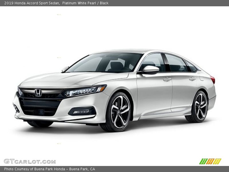 Platinum White Pearl / Black 2019 Honda Accord Sport Sedan