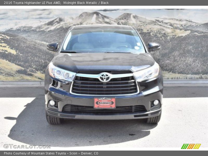 Midnight Black Metallic / Black 2016 Toyota Highlander LE Plus AWD