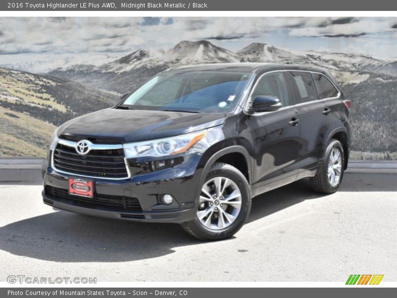 Midnight Black Metallic / Black 2016 Toyota Highlander LE Plus AWD