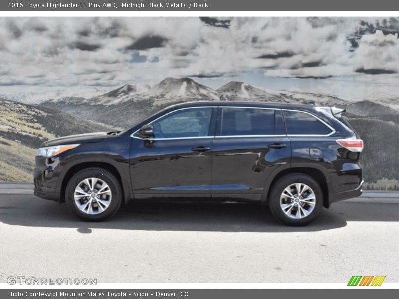 Midnight Black Metallic / Black 2016 Toyota Highlander LE Plus AWD