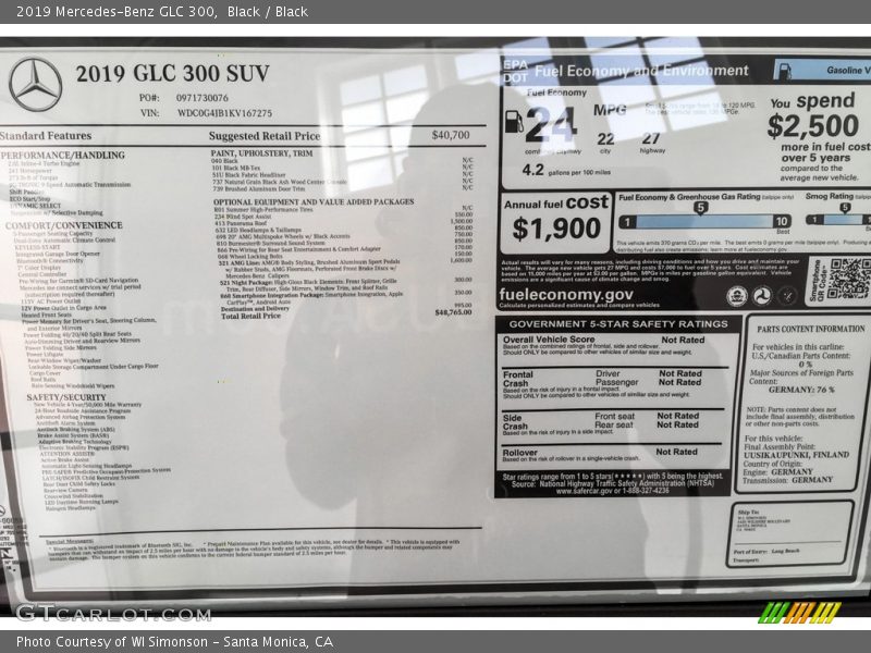 Black / Black 2019 Mercedes-Benz GLC 300
