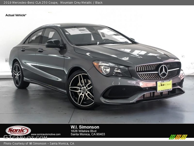 Mountain Grey Metallic / Black 2019 Mercedes-Benz CLA 250 Coupe