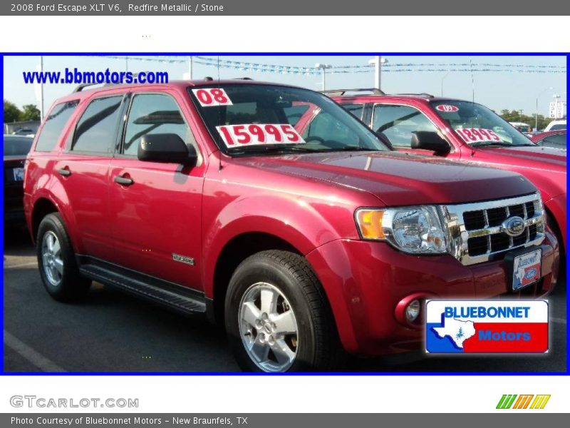 Redfire Metallic / Stone 2008 Ford Escape XLT V6