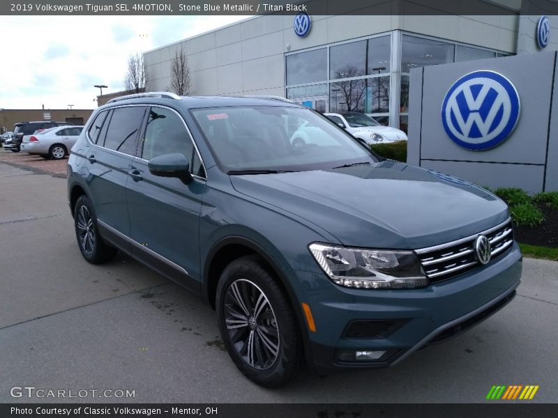 Stone Blue Metallic / Titan Black 2019 Volkswagen Tiguan SEL 4MOTION