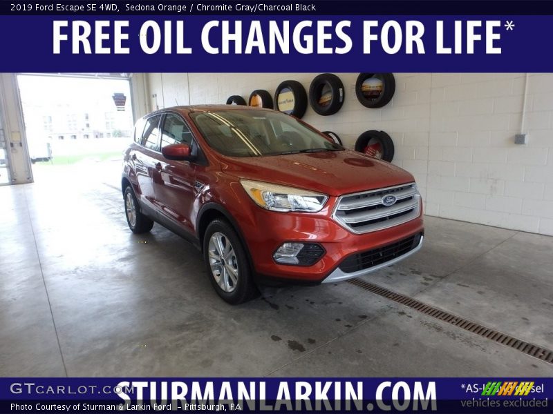 Sedona Orange / Chromite Gray/Charcoal Black 2019 Ford Escape SE 4WD