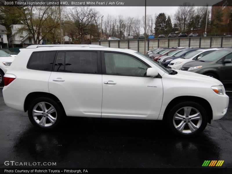 Blizzard White Pearl / Ash Gray 2008 Toyota Highlander Limited 4WD