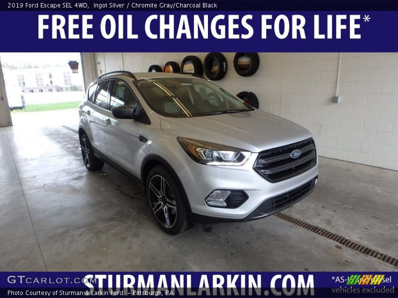 Ingot Silver / Chromite Gray/Charcoal Black 2019 Ford Escape SEL 4WD