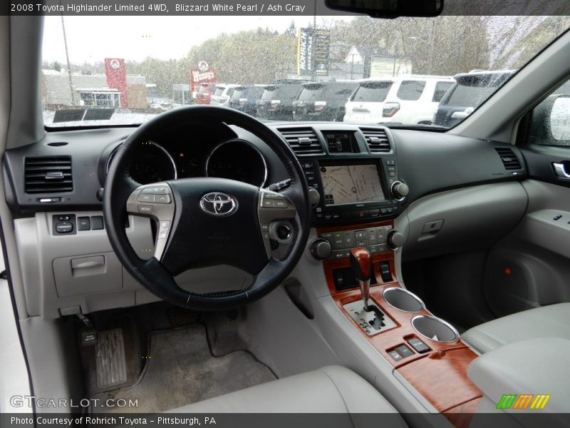 Blizzard White Pearl / Ash Gray 2008 Toyota Highlander Limited 4WD