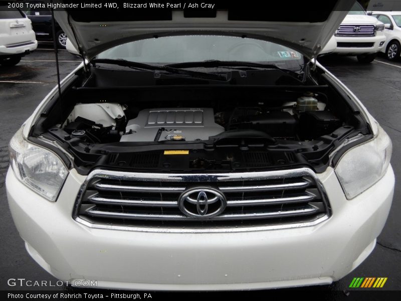 Blizzard White Pearl / Ash Gray 2008 Toyota Highlander Limited 4WD