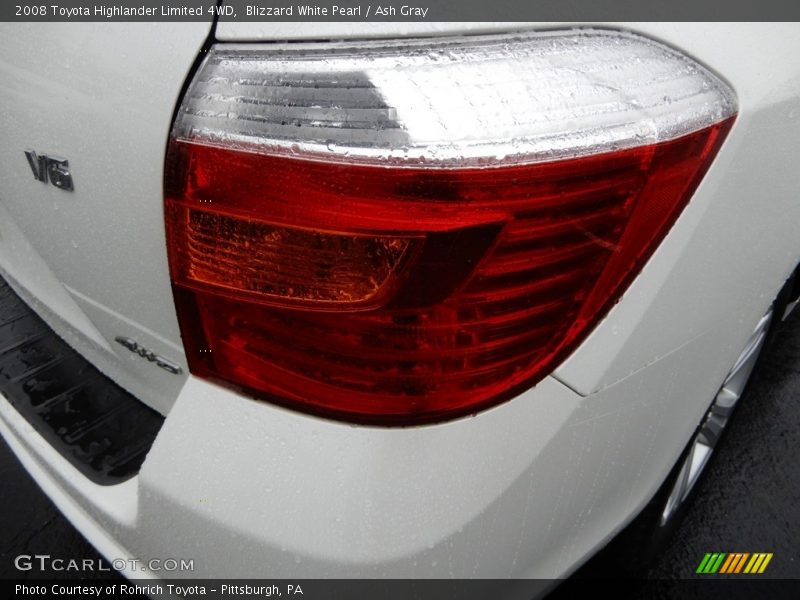 Blizzard White Pearl / Ash Gray 2008 Toyota Highlander Limited 4WD