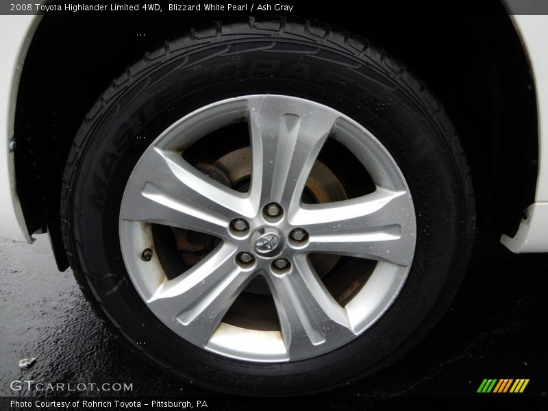 Blizzard White Pearl / Ash Gray 2008 Toyota Highlander Limited 4WD