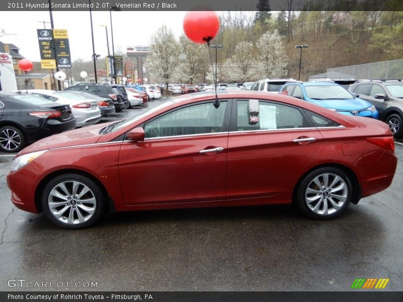 Venetian Red / Black 2011 Hyundai Sonata Limited 2.0T
